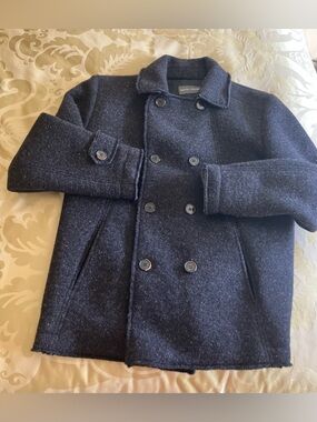 Slate & Stone Men's Wool Blend Charcoal Coat Double Breasted
